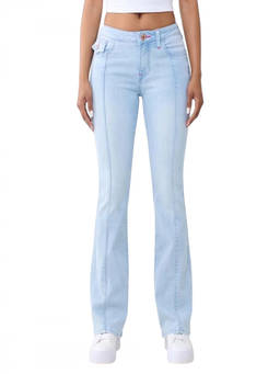 True Religion - Sky Blue Mid Rise Bootcut Jeans