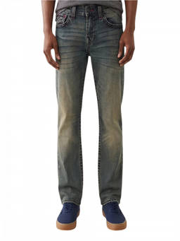 True Religion - Blue Straight Mid Rise Jeans
