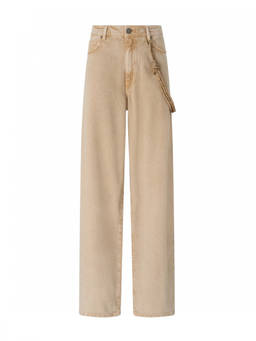 Pinko - Beige Loose High Rise Jeans