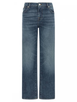 7 For All Mankind - Blue Straight High Rise Jeans