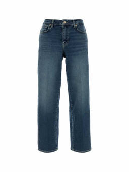 7 For All Mankind - Blue Straight High Rise Jeans