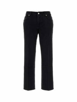7 For All Mankind - Black Straight High Rise Jeans