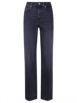 7 For All Mankind - Black Straight High Rise Jeans