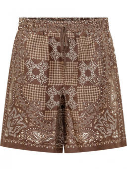 Amiri - Brown Paisley Print Shorts