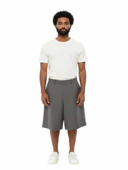 1989 STUDIO - Grey Loose Solid Shorts
