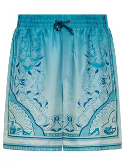 Casablanca - Blue Floral Print Shorts