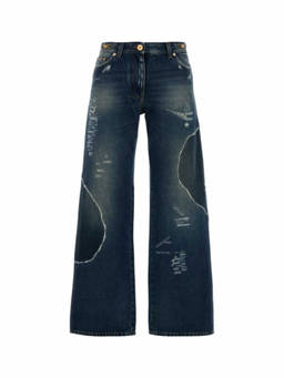 Versace - Blue Relaxed Flat Front Pants