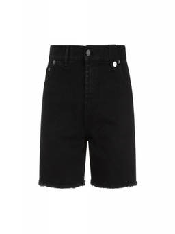 Egonlab - Black Stonewashed Cotton Denim Shorts