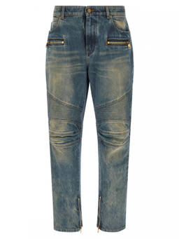 BALMAIN - Blue Biker jeans