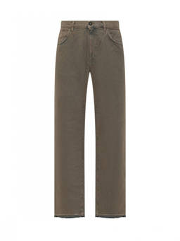 Amish - Brown Straight Mid Rise Jeans