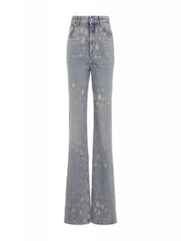 Alexander McQueen - Blue Flared High Rise Jeans