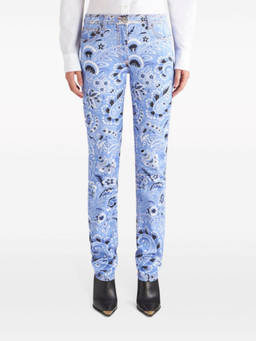 Etro - Sky Blue Printed Denim Jeans