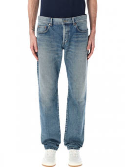 Saint Laurent - Blue Relaxed Mid Rise Jeans
