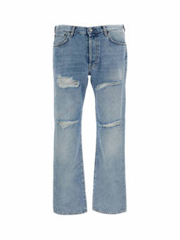 Acne Studios - Blue Mid Rise Distressed Jeans