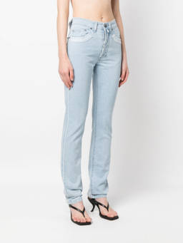032C - Sky Blue Patchwork Organic Cotton Jeans