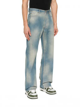 OFF-WHITE - Blue Straight Mid Rise Jeans