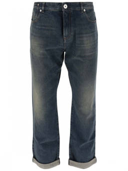 BALMAIN - Navy Blue Mid Rise Jeans