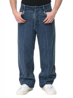 OFF-WHITE - Blue Relaxed Mid Rise Jeans