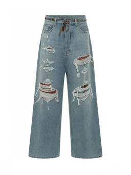 Amiri - Blue Loose Distressed Jeans