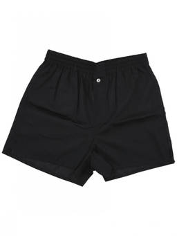 La Rose - Black Cotton Buttoned Shorts