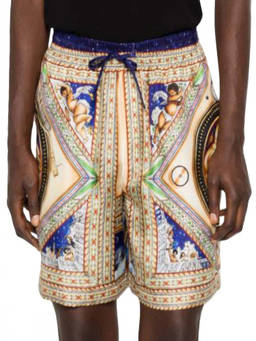 Casablanca - Multicolor Graphic Print Silk Shorts