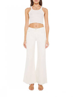 Mother Denim - Beige Flared Mid Rise Jeans