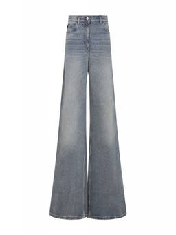 Courreges - Blue Straight Mid Rise Jeans