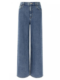Theory - Blue High-Waisted Wide-Leg jeans