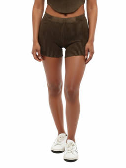 COTTON CITIZEN - Brown Ribbed Shorts