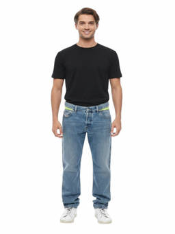 Diesel - Blue Straight Mid Rise Jeans
