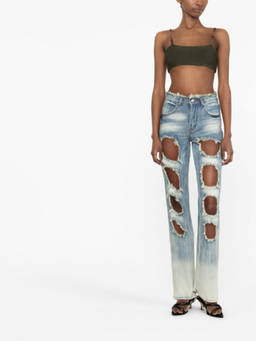 Rui - Blue Blue Cut-Out Detail Denim Jeans