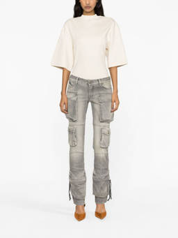 THE ATTICO - Grey Tapered Cargo Jeans