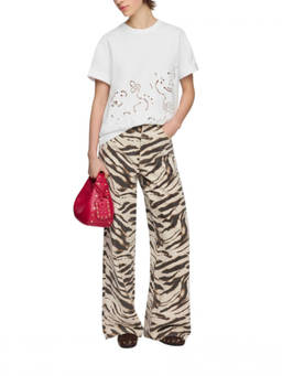 Ganni - Brown Animal Print High Rise Jeans
