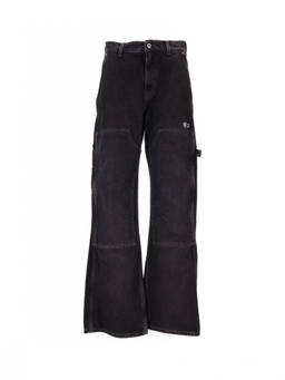 OFF-WHITE - Black Panelled Flared Jeans