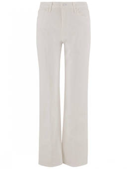 Mother Denim - White Straight High Rise Jeans