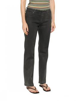 7 For All Mankind - Grey Straight Mid Rise Jeans
