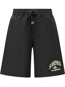 Amiri - Black Embroidered Logo Shorts