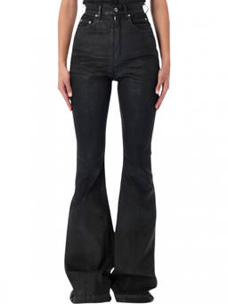 Rick Owens - Black Flared High Rise Jeans