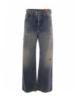 Diesel - Blue Loose Low Rise Jeans