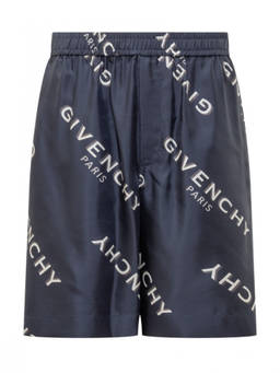 Givenchy - Navy Blue Logo Shorts