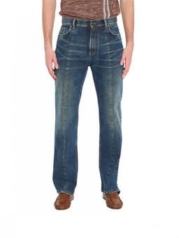Versace - Blue Straight Mid Rise Jeans