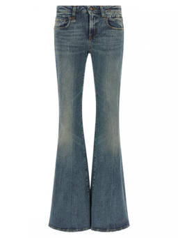 R13 - Blue Flared Low Rise Jeans