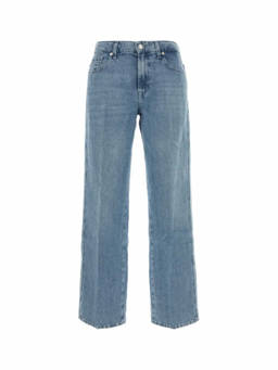 7 For All Mankind - Blue Straight High Rise Jeans