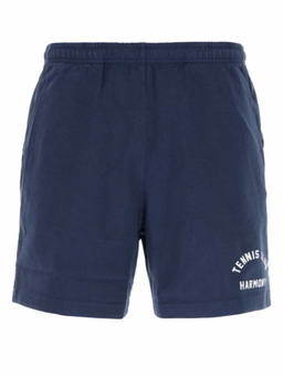 Harmony - Navy Blue Cotton Bermuda Shorts