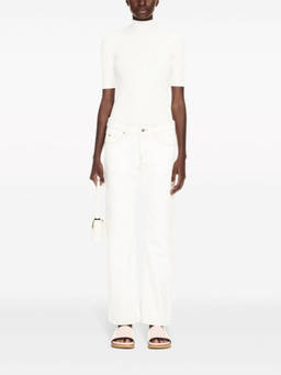 OFF-WHITE - White contrast-stitching straight-leg jeans
