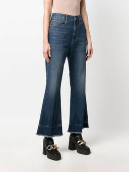 Stella McCartney - Blue Flared Crop Denim Jeans