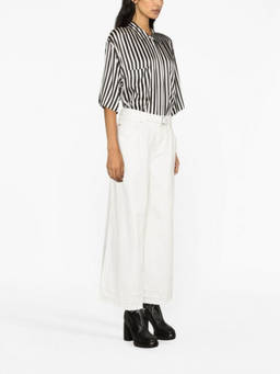 Sacai - White Wide Leg Flared Jeans