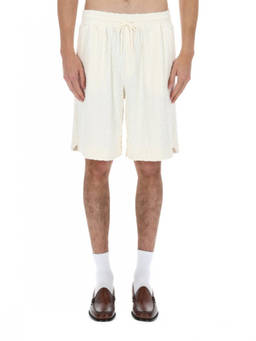 Drole De Monsieur - White Textured Shorts