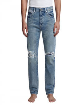 Purple Brand - Blue Distressed Mid Rise Jeans
