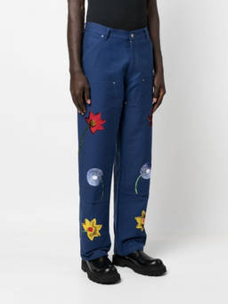 Sky High Farm Universe - Navy Blue Embroidered Denim Jeans